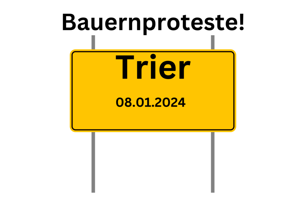 Bauernprotest in Unterlüß, ZDF Provokationen? Rheinmetall Waffenwerk. 14 Trier 08.01.2024 Demo der Bauern und Landwirte.