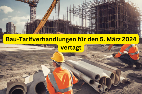Bau-Tarifverhandlungen für den 5. März 2024 vertagt
