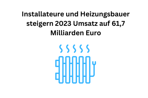 Installateure und Heizungsbauer steigern 2023 Umsatz auf 61,7 Milliarden Euro